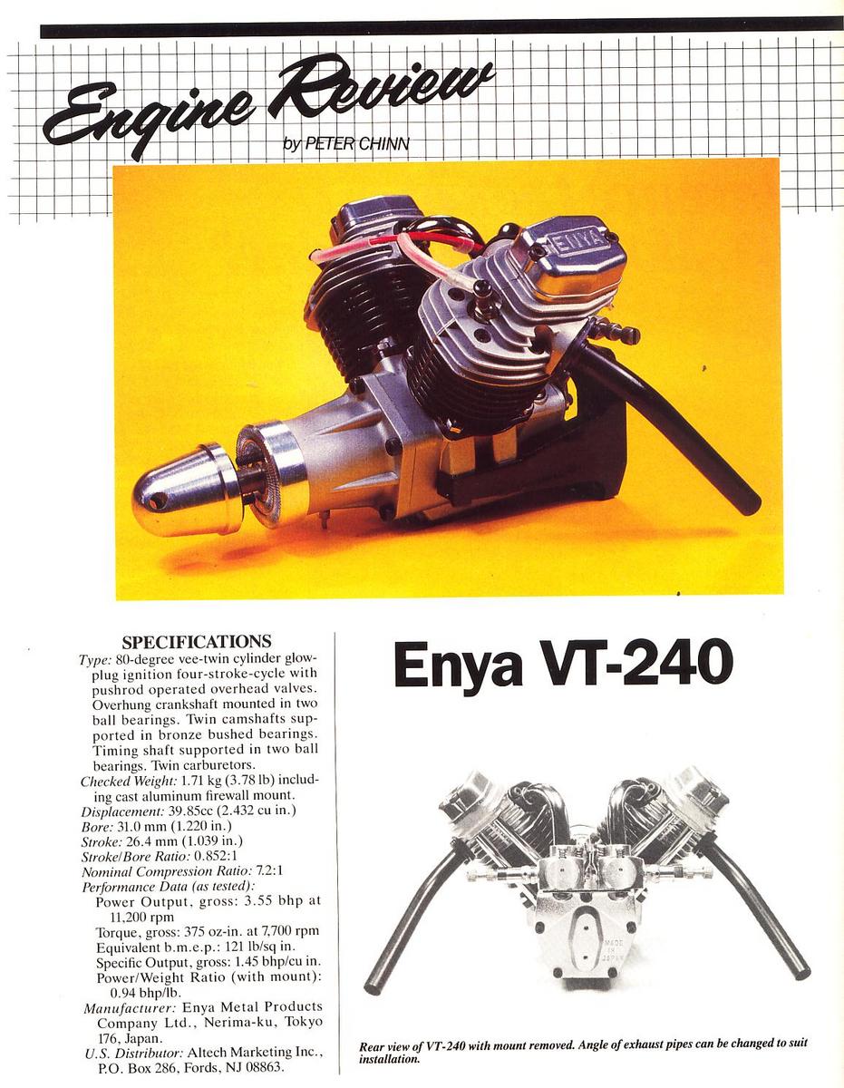 エンヤ 塩谷 VT240 ４サイクルＶ型２気筒 グローエンジン - ホビーラジコン